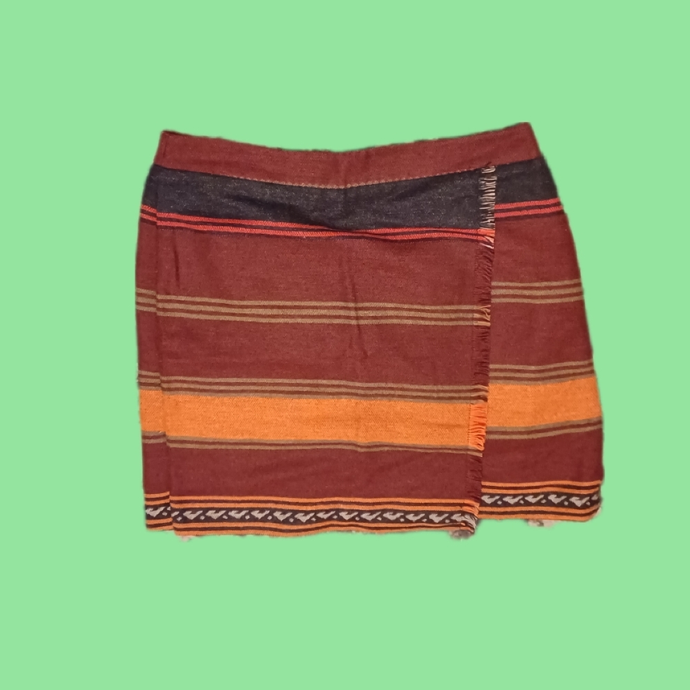 Stripped Wrap Skirt